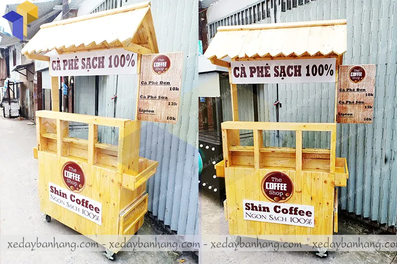 Đóng xe gỗ bán cà phê giá rẻ xuất xưởng_PLXD55