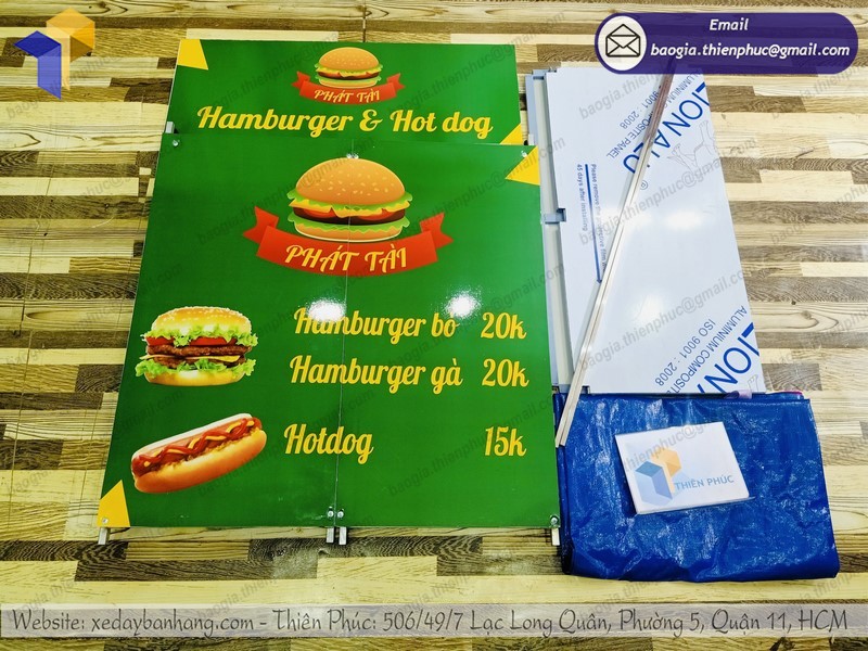 hình ảnh quầy bán hamburger vỉa hè