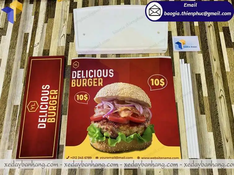 thiết kế booth bán hamburger