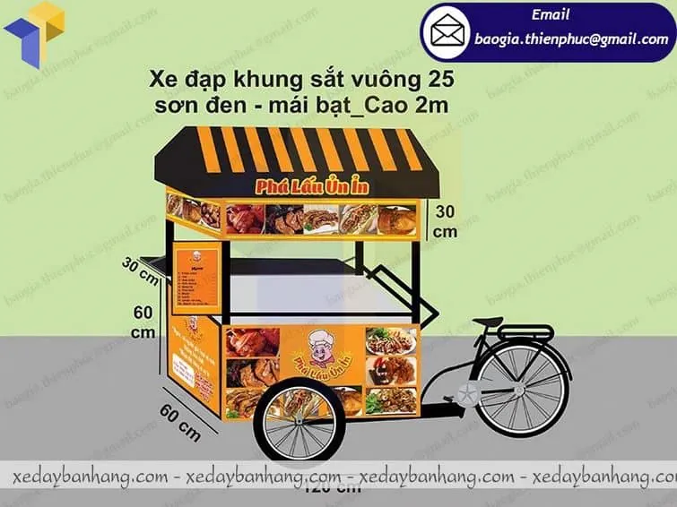 xe đạp bán thức ăn nhanh giá rẻ